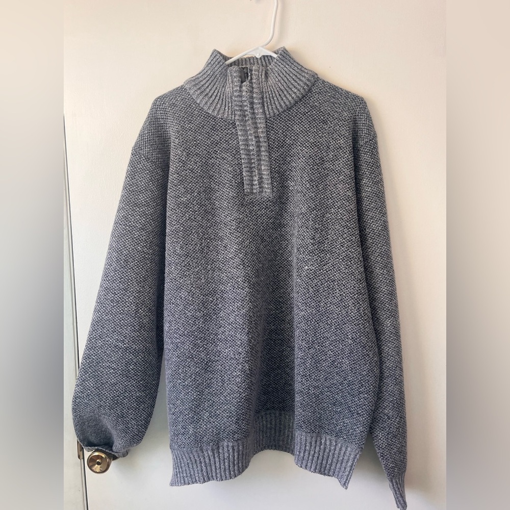 Stillwater Supply Co. Men’s Gray Pullover 1/4 Zip Insulated Sweater Size 2XL